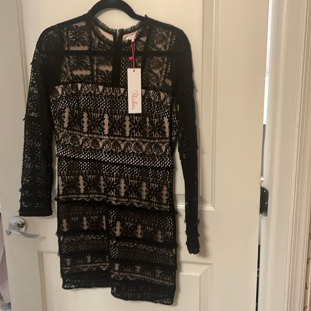 STUNNING black lace dress by Parker NWT.